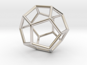 Dodecahedron Pendant in Rhodium Plated Brass