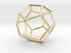 Dodecahedron Pendant in 14k Gold Plated Brass