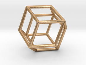 Rhombic Dodecahedron Pendant in Natural Bronze