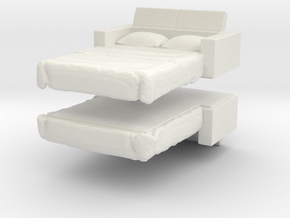 Sofa Bed (x2) 1/100 in White Natural Versatile Plastic
