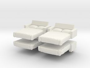 Sofa Bed (x4) 1/160 in White Natural Versatile Plastic