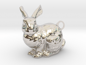 Stanford Bunny Keychain in Rhodium Plated Brass