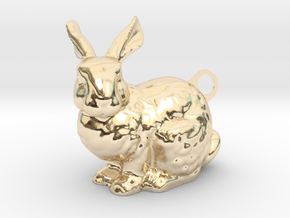 Stanford Bunny Keychain in 14K Yellow Gold