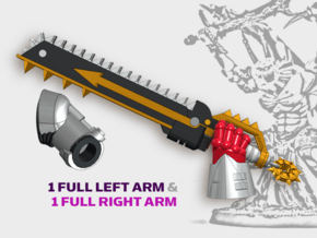 2x Boneripper Swords - Demon Lord Weapons w/Arms in Tan Fine Detail Plastic