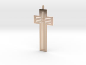 Designer Cross Pendant in 14k Rose Gold Plated Brass