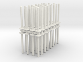 Traffic Pylon (x64) 1/72 in White Natural Versatile Plastic