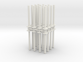 Traffic Pylon (x32) 1/48 in White Natural Versatile Plastic