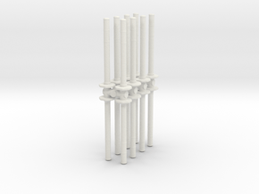 Traffic Pylon (x16) 1/43 in White Natural Versatile Plastic