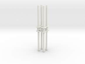 Traffic Pylon (x8) 1/35 in White Natural Versatile Plastic
