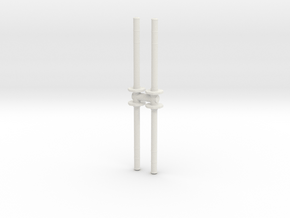 Traffic Pylon (x4) 1/24 in White Natural Versatile Plastic
