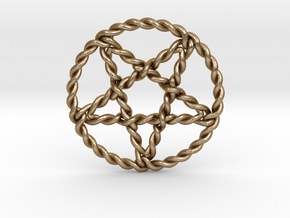 Twisted pentagram pendant large in Polished Gold Steel
