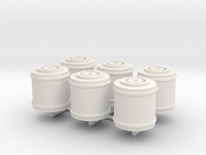Space 1999 Canisters for Dinky Pallet Pod (6x on s in White Natural Versatile Plastic