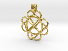 Four hearts [pendant] in Polished Brass