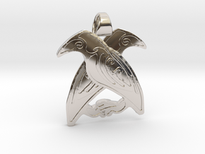 Odin's ravens [pendant] in Rhodium Plated Brass
