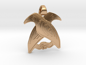 Odin's ravens [pendant] in Polished Bronze