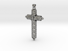 Vikings ragnar/athelstan cross in Natural Silver (Interlocking Parts)