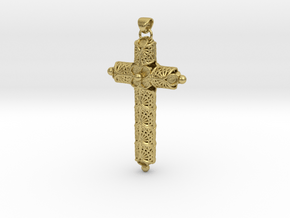 Vikings ragnar/athelstan cross in Natural Brass (Interlocking Parts)