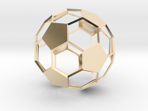 Soccer Ball - wireframe - 2 in 14K Yellow Gold