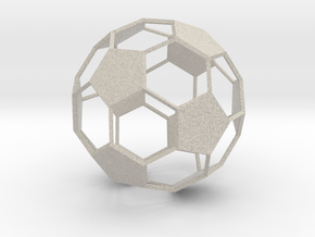 Soccer Ball - wireframe - 2 in Natural Sandstone