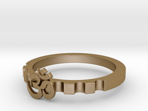OM Modern Ring Designs Size10 in Polished Gold Steel