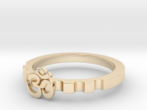 OM Modern Ring Designs Size10 in 14k Gold Plated Brass