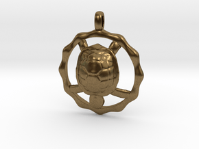 TURTLE TOTEM Jewelry Symbol Pendant in Natural Bronze