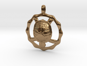 TURTLE TOTEM Jewelry Symbol Pendant in Natural Brass