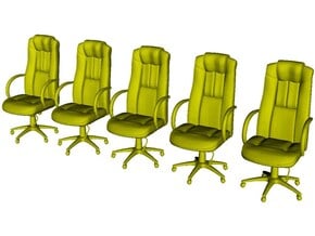 1/48 scale office chairs set A x 5 in Tan Fine Detail Plastic
