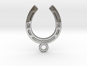 Horseshoe earring in Natural Silver