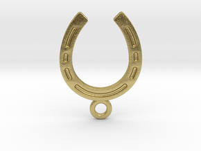 Horseshoe earring in Natural Brass