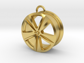 "Disk" earrings in Polished Brass