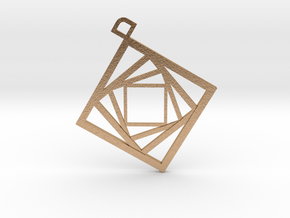 Square spiral earring in Natural Bronze