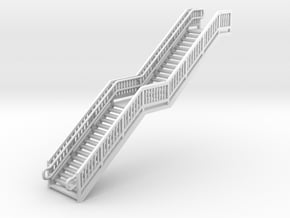N Scale Steel Station Stairs 38.75mm in Tan Fine Detail Plastic