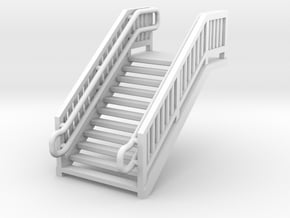 N Scale Steel Station Stairs 13.75mm in Tan Fine Detail Plastic