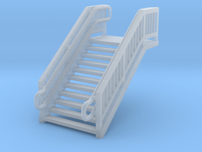N Scale Steel Station Stairs 13.75mm in Smooth Fine Detail Plastic