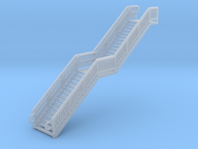 N Scale Steel Station Stairs 38.75mm in Smooth Fine Detail Plastic