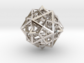 nested platonic solids - 3 cm in Rhodium Plated Brass