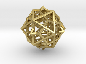 nested platonic solids - 3 cm in Natural Brass