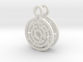 Maze Earrings in White Natural Versatile Plastic