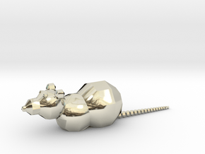Polygonal Rat in 14k White Gold: Medium