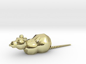 Polygonal Rat in 18k Gold Plated Brass: Medium