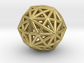 0843 Disdyakis Triacontahedron (1cmx1cmx1cm) #001 in Natural Brass