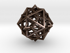 nested platonic solids - 3 cm in Polished Bronze Steel