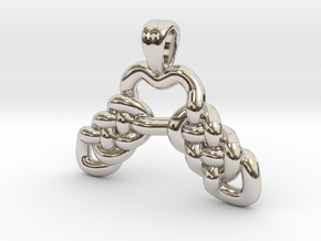 Balanced knot [pendant] in Rhodium Plated Brass