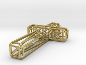Fill That Void / Cross Wireframe in Natural Brass