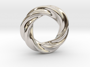 Wave Circle in Rhodium Plated Brass