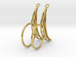 Taurus Earrings  in Polished Brass (Interlocking Parts)