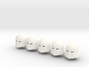 5 x Medieval Knight T1 in White Processed Versatile Plastic