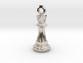 Chess King Pendant in Rhodium Plated Brass