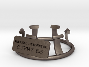 Thermal Detonator Stand for KR Sabers KR X or TD D in Polished Bronzed-Silver Steel
